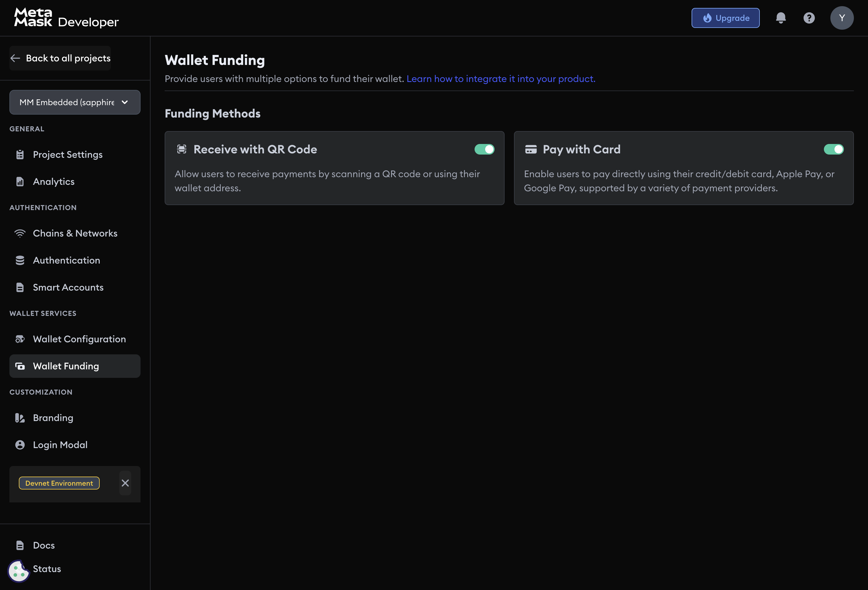 Wallet funding