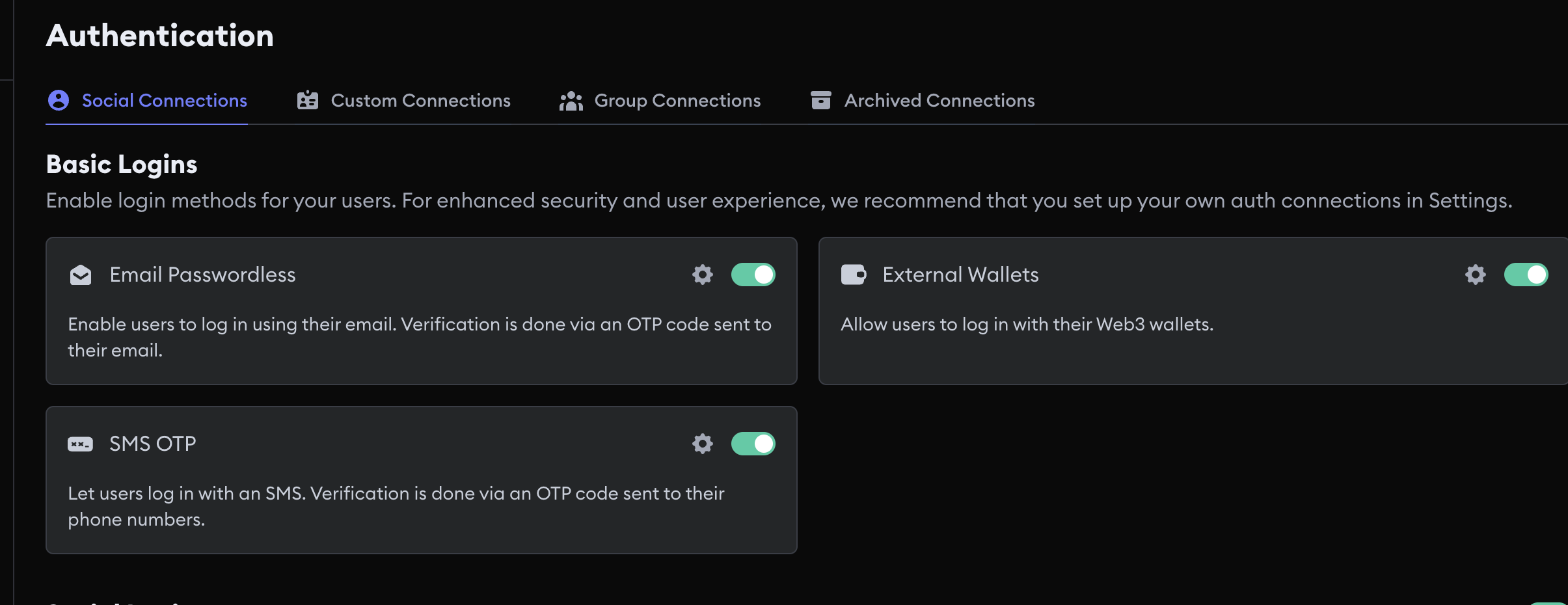 Dashboard Wallet Toggle