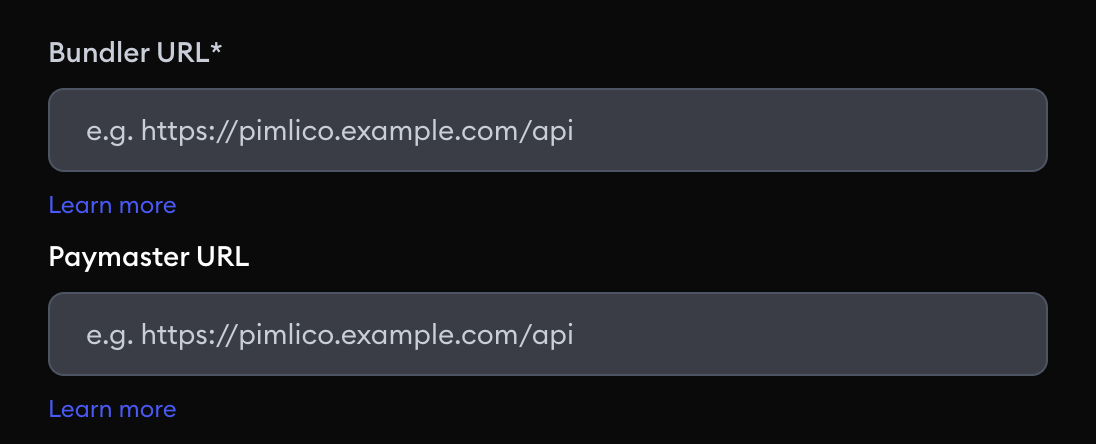Configure bundler and paymaster