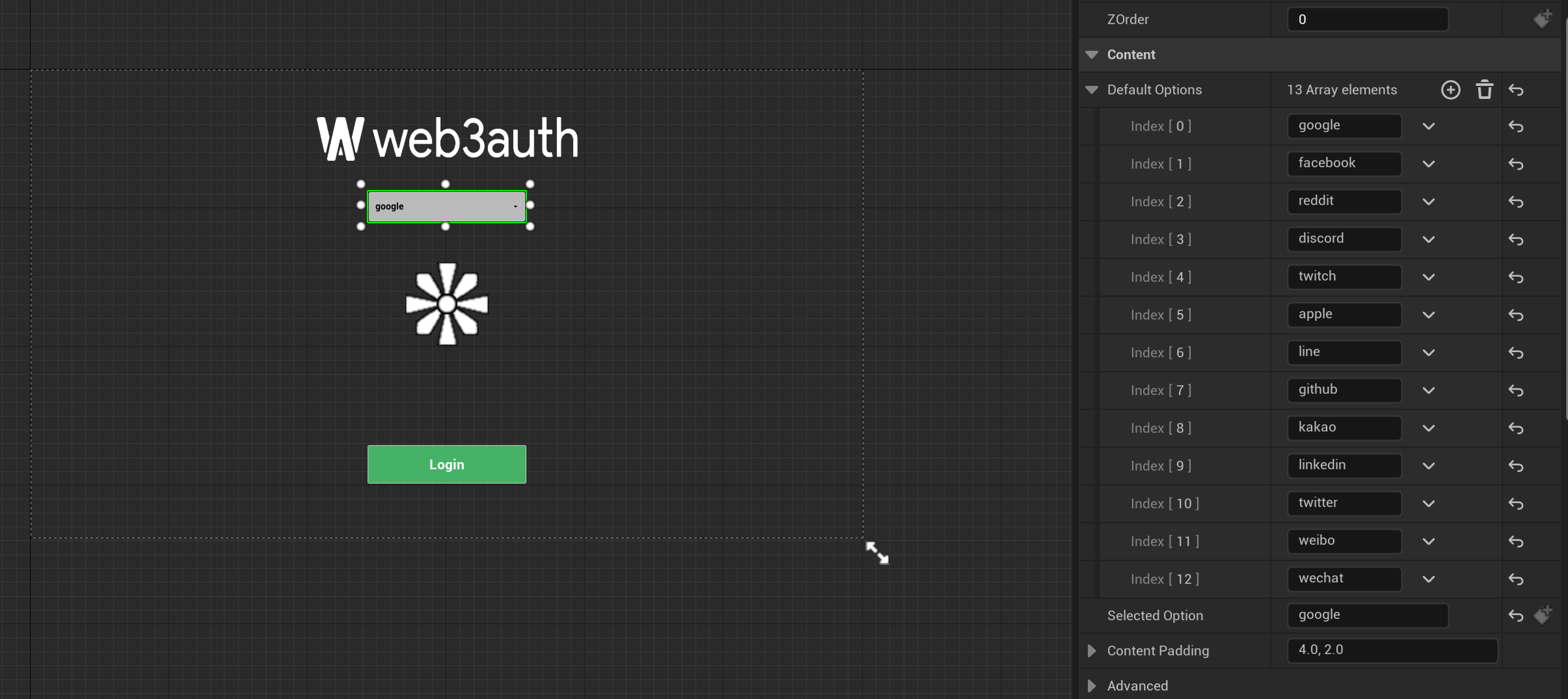 Unreal Blueprint Login Options